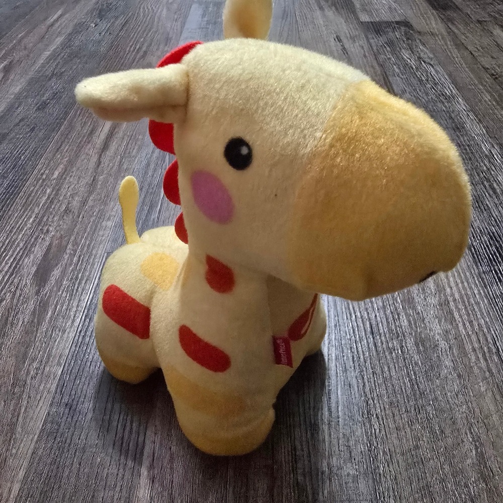 Fisher-Price Giraffe Plush Stuffed Animal Kids 2013 Yellow Safari Musical